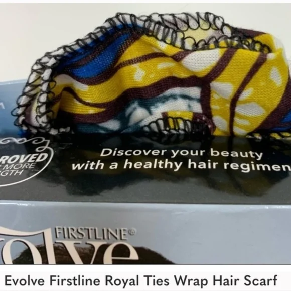 NWT Firstline Evolve Royal Ties Wrap Head Scarf Yellow and Blue Patterned - Picture 9 of 12